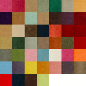 Colour swatches for theatre curtain colours. 46 colours available.